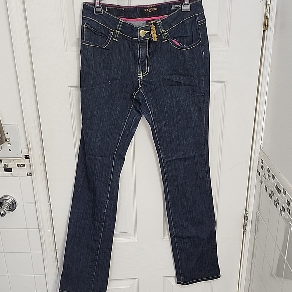 Rocawear Dark Wash Straight Leg Jeans Juniors 9 Y2K